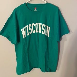 Green wisconsin tshirt. Hanes size XL